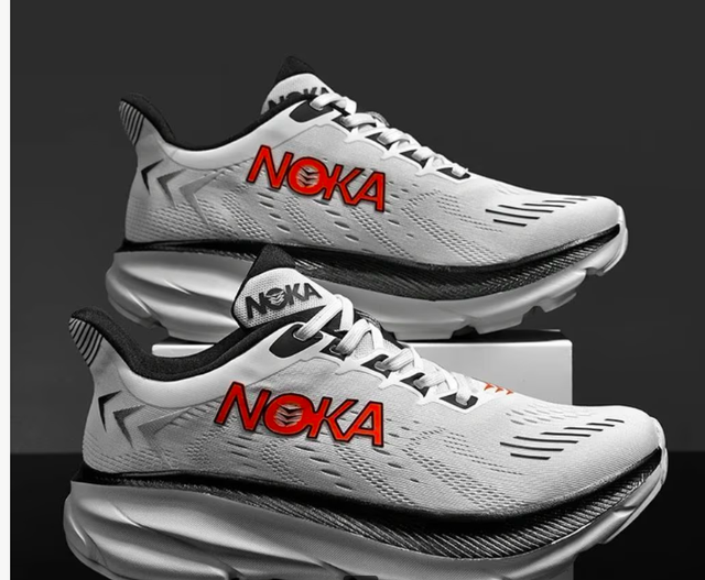 Noka sportschoenen voor heren offroad met demping kleur grijs