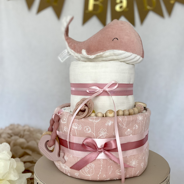 Windeltorte "Wal" - sanfte Wellen für kleine Wunder