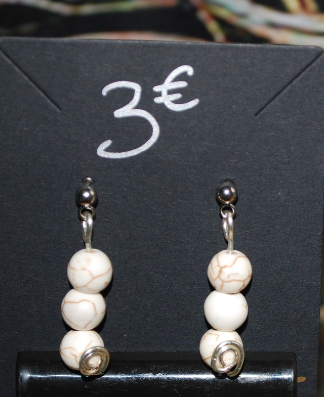 Boucle d&#039;oreilles en howlite