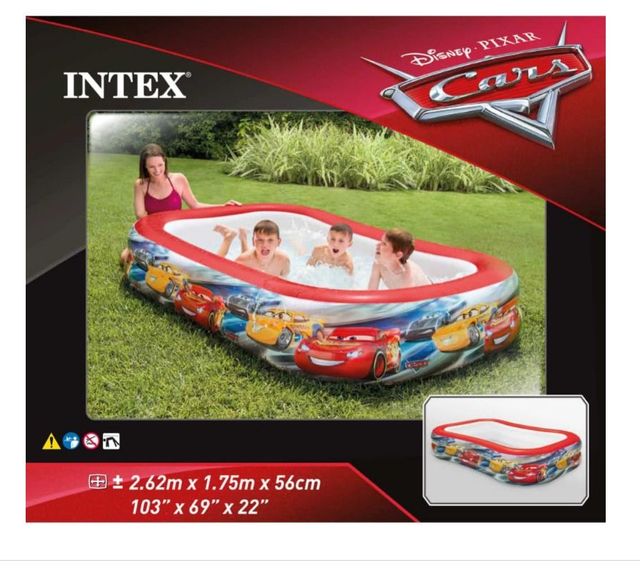  Piscina INTEX  Cars Swim Center Multicolore 262x175x56 cm