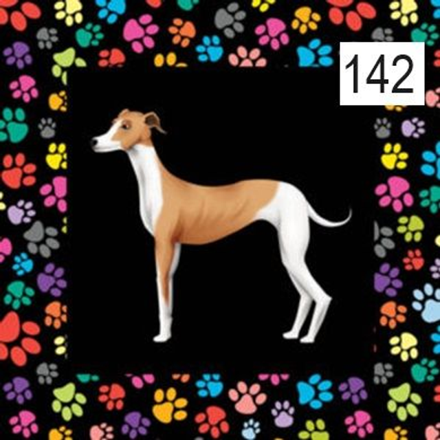 Panneau Chien Lévrier en Polyester imperméable - 30x30cm  