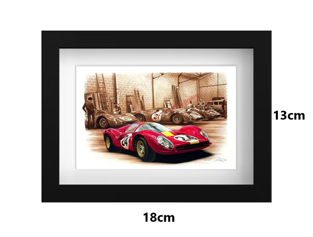 Small Framed Postcard Ferrari P4