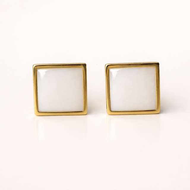 Mansjettknapp square • 15mm • gullbelagt • Astrid