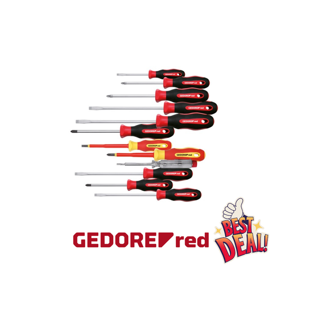  2K-Schraubendrehersatz 12-teilig PH+PZ+SL R38002012 