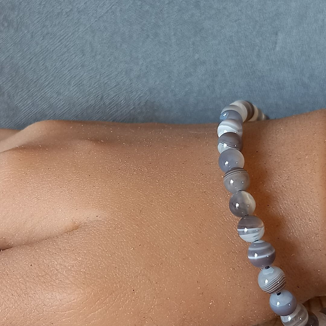 Bracelet ajustable en Agate Botswana