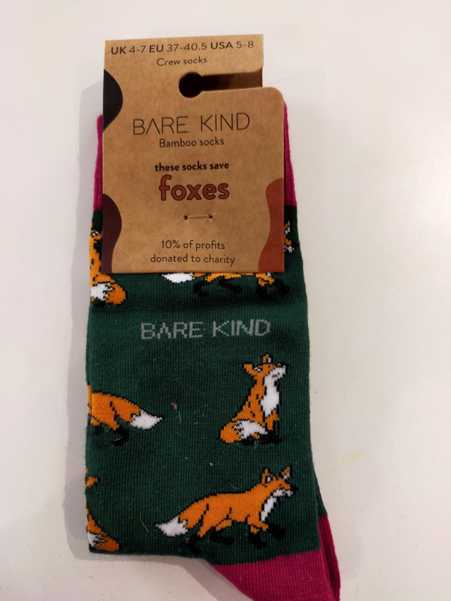 Fox Bamboo  bare Kind Socks size 4 -7