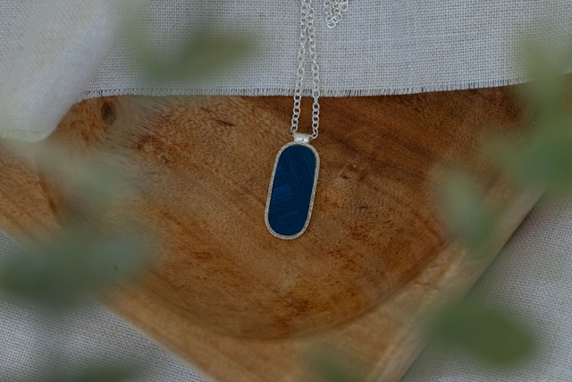 Pendentif Sigilla - Argent, bleu