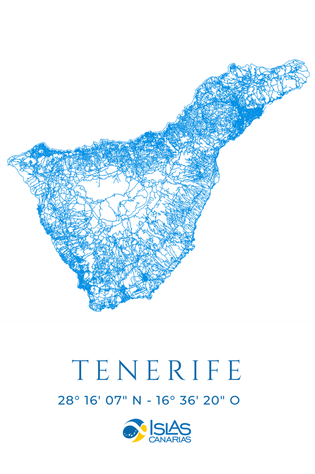 Lámina de Tenerife con coordenadas