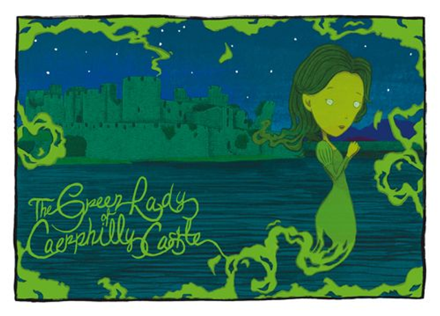 'The Green Lady of Caerphilly Castle' A6 Postcard/Print