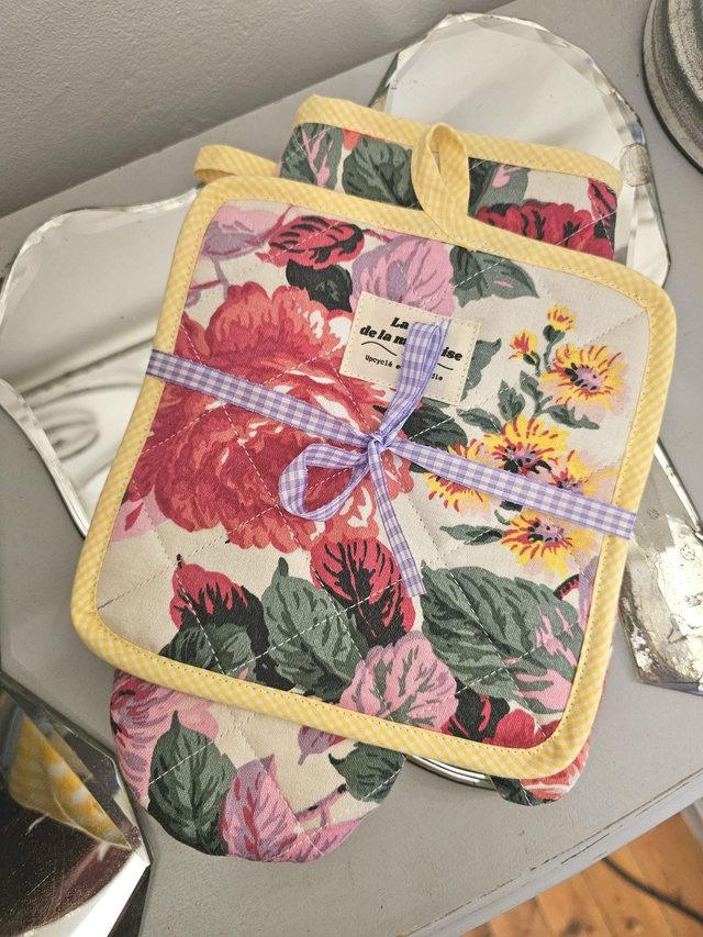 Ensemble de cuisine en tissus upcyclés