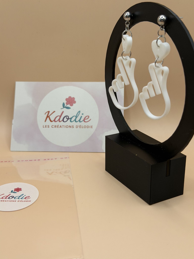 Boucles d'oreilles Coeur - Kawaii - Attaches Fantaisies