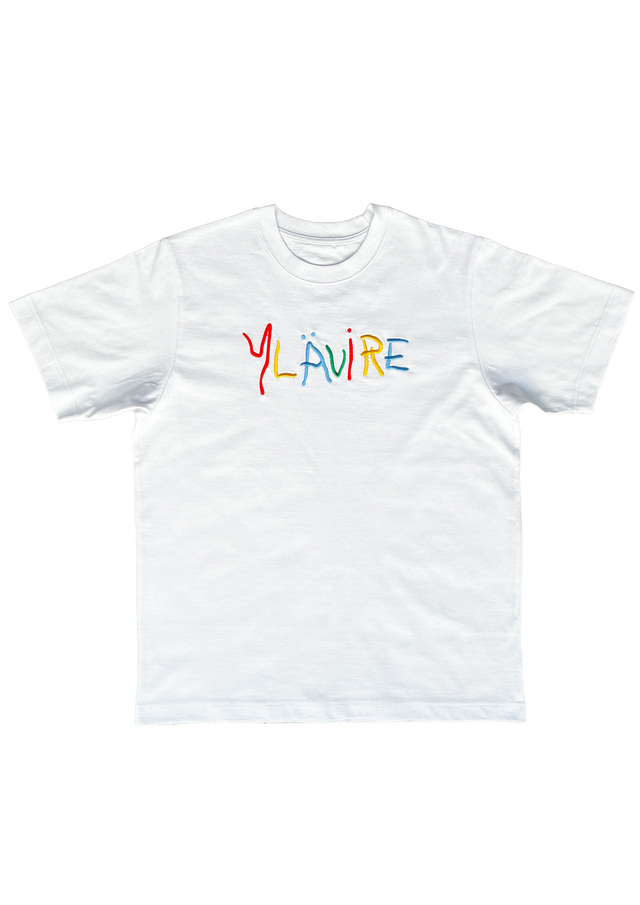 Valkoinen t-paita (brodeerattu teksti)