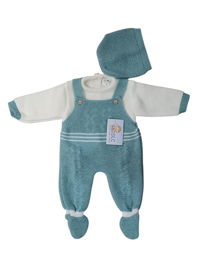 Ensemble 3 pièces écru/vert menthe