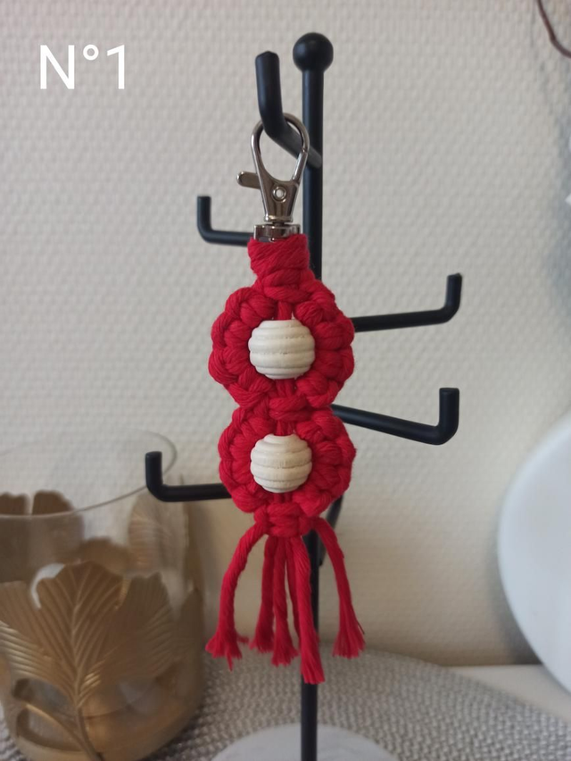 Porte clés macramé fleur