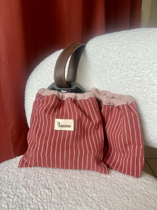 Housses élastiques de protection d’étriers Baume - Rayures terracotta