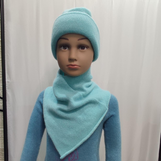 Cashmere Kinder-Set Loop mit Mütze 