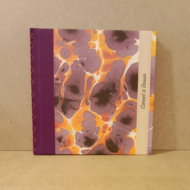 Carnet à dessin Violet/Marbré
