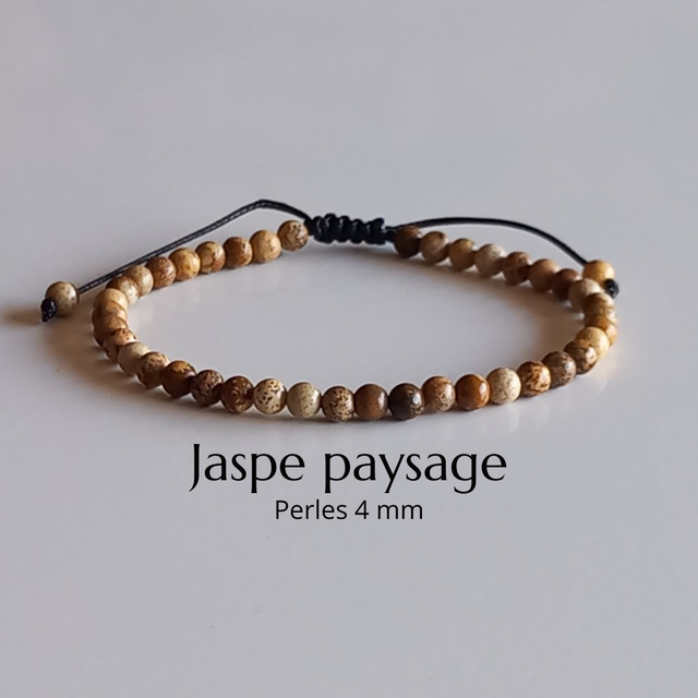 Bracelet ajustable en Jaspe paysage