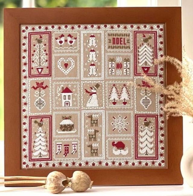 White Snowman Sampler by the Historical Sampler Company