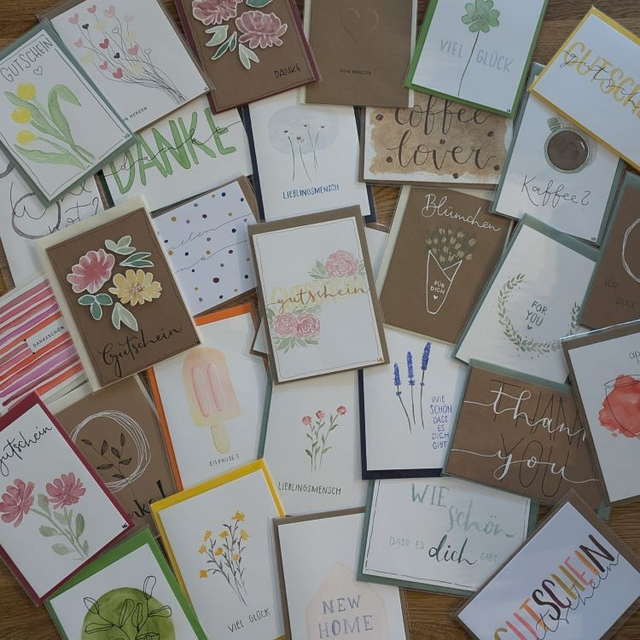 Grußkarte A6 handgemalt - Weitere Anlässe