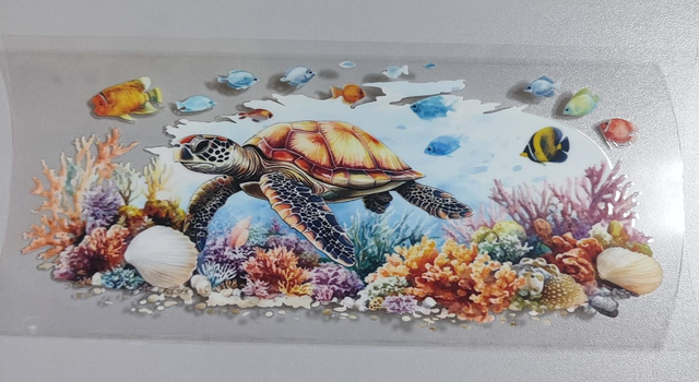 DTF Aufklebe-Folie ca 24x11cm Meerestiere 