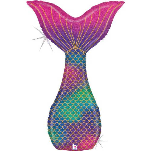42" GLITTER MERMAID TAIL HOLOGRAPHIC FOIL