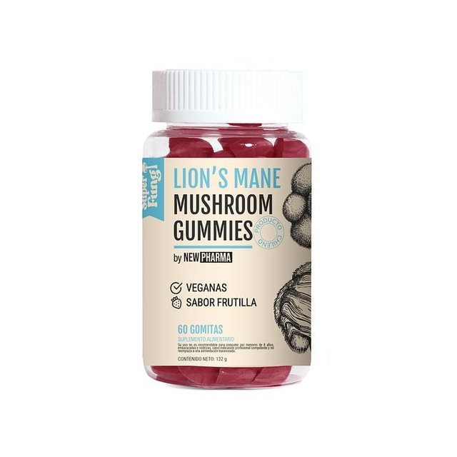 Melena de León Newpharma Gomitas 60 Unidades – Hongo Funcional para Memoria y Concentración