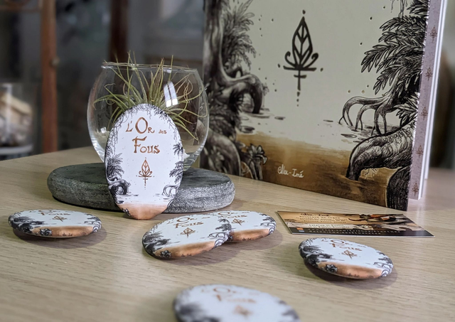 L&#039;Or des Fous _ couverture, Broche Soft Touch ovale