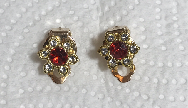 Red Clip On Earrings- COE28