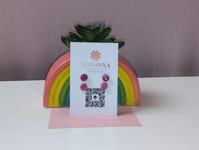 Pink Stud Earring Duo – Bohanna