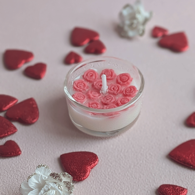 🕯️ Bougie chauffe-plat rose 16g – Linge Frais