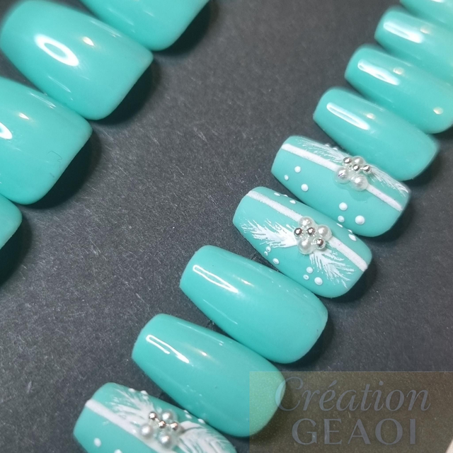 Mix Pearl green little coffin xs