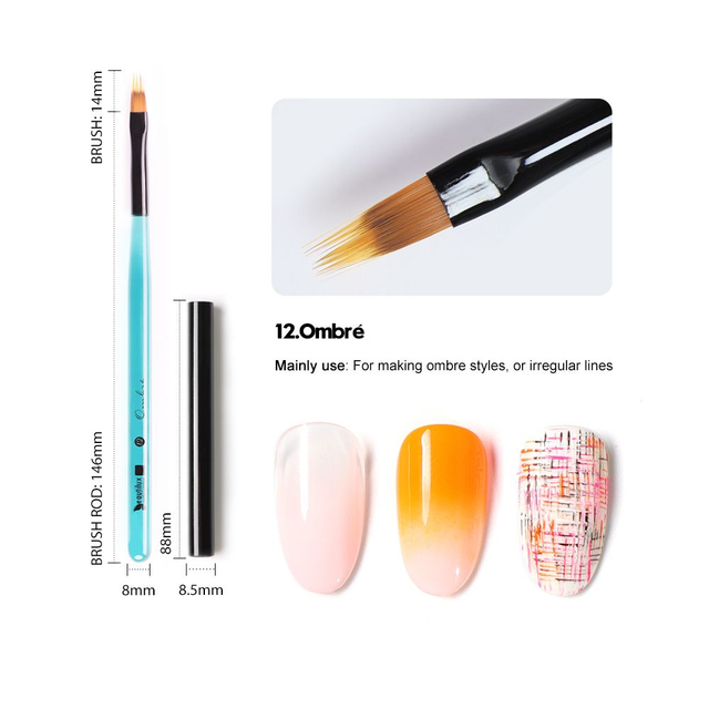Crystal blue ombré brush