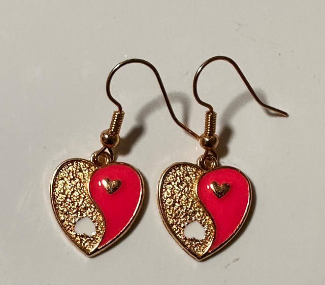 Red Short Dangling Earrings- PSD3562