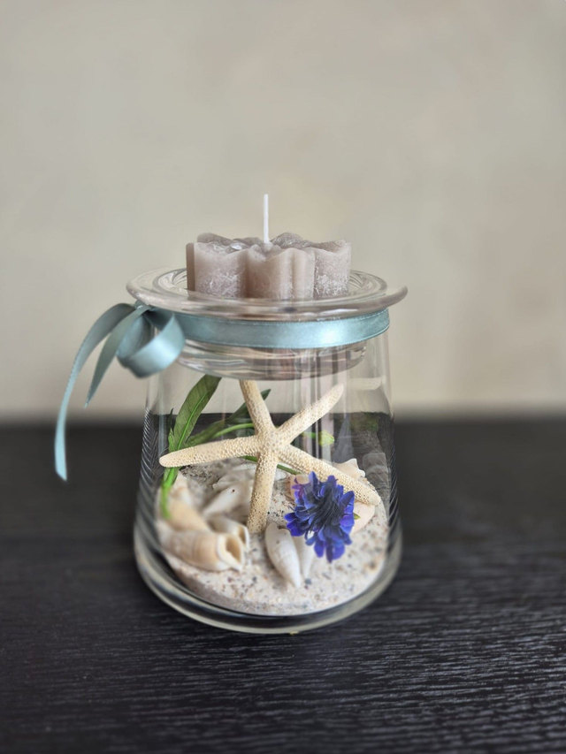 Deco glas gevuld klein - Beach