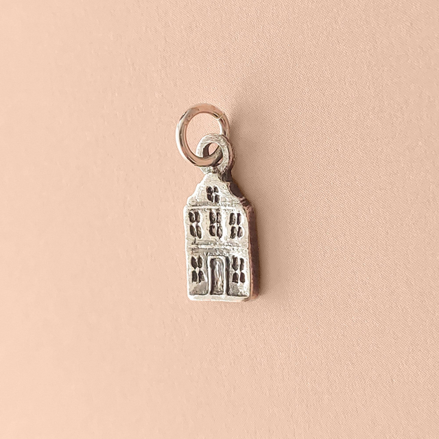 Silver Dutch House Necklace  - Handmade - Sterling Silver - Canal House Charm