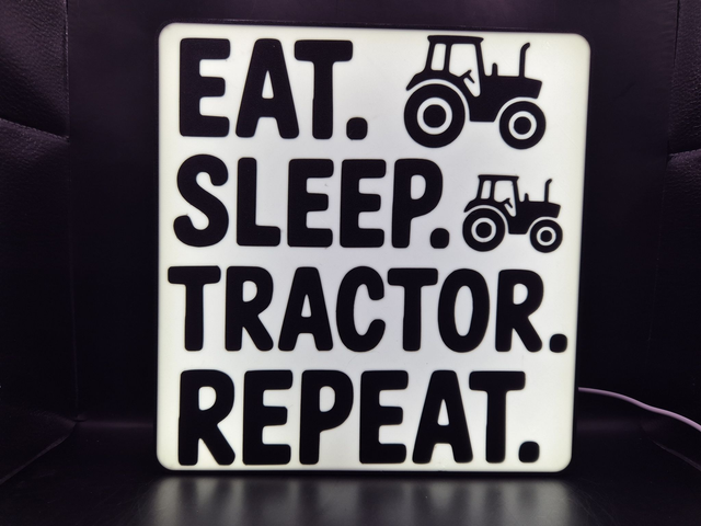 Light Up Sign Eat Sleep Tractor Repeat