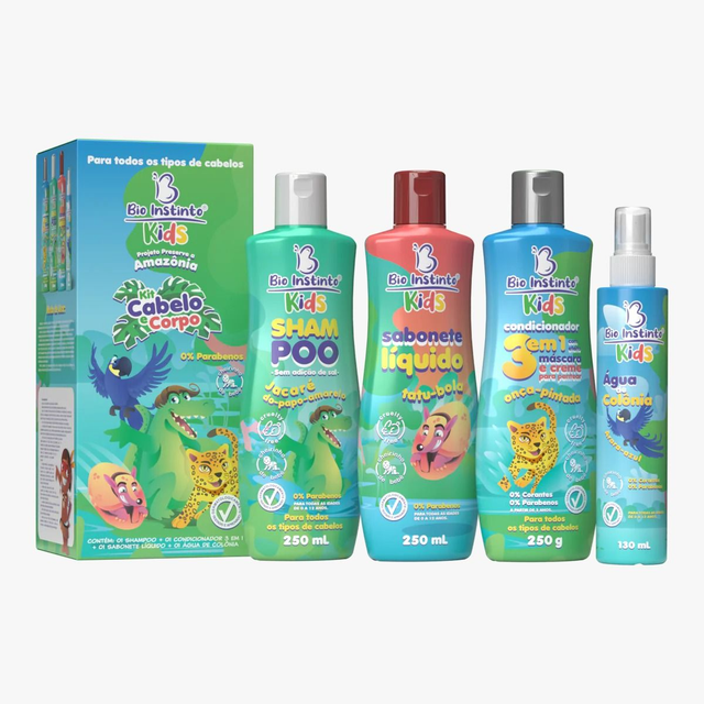 KIT CABELO E CORPO KIDS 4 ITENS BIO INSTINTO