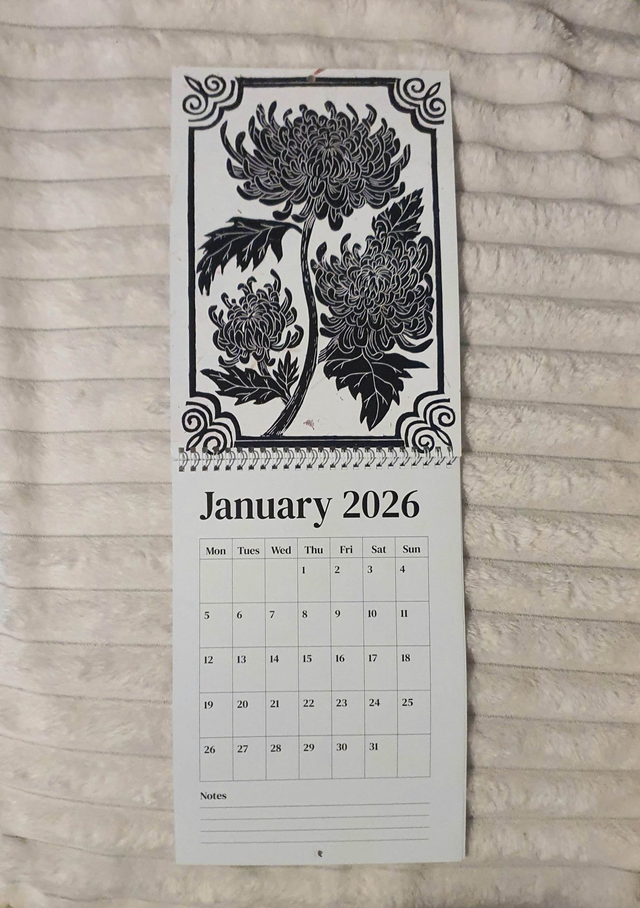 2026 Double-sided Linocut Calendar