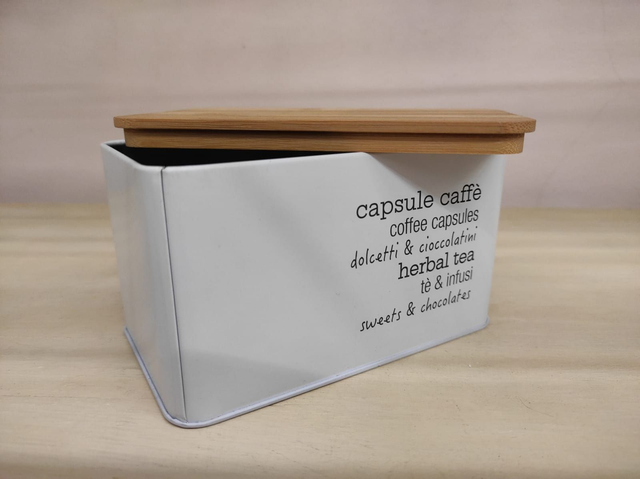 Scatola in latta porta capsule/cialde