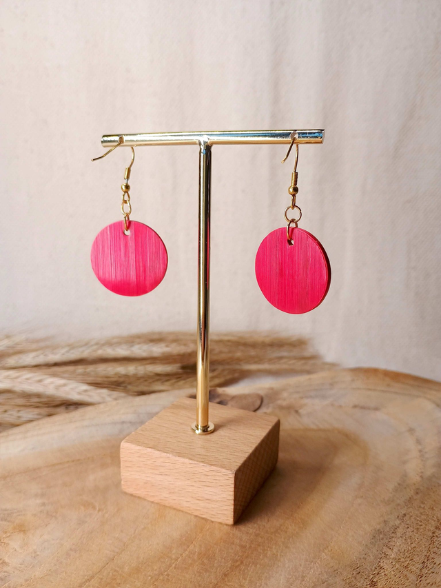 Boucles d'oreilles SIMPLE Éventail - Rouge