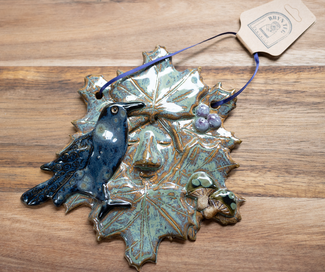 The Green Man - Raven on Ivy Maple Leaves