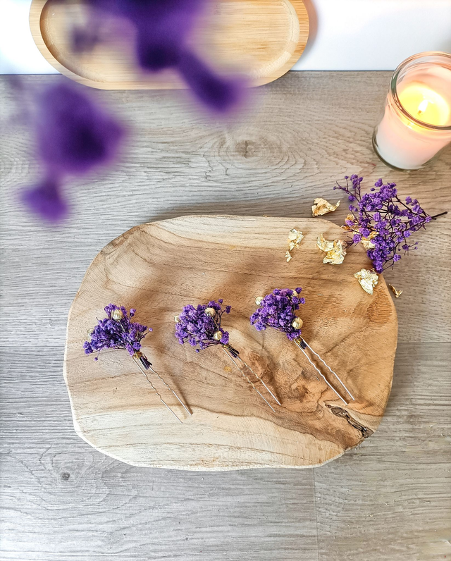 Trio d'épingles à chignon - Fleur de Minuit