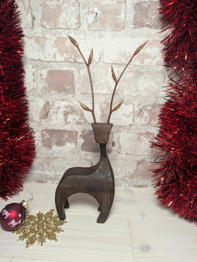 Wooden Reindeer - Beech Antlers