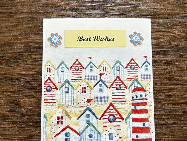 Beach Huts - Best Wishes card