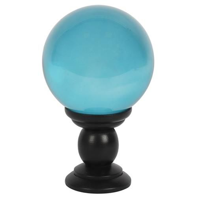 Grande boule de Cristal bleu sur pied