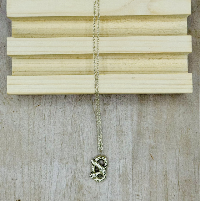 Silver Pretzel Necklace 