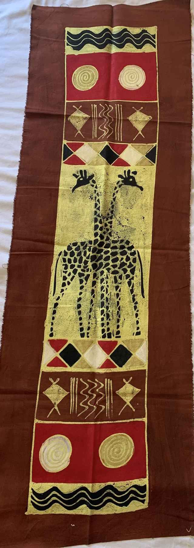 2 Giraffe Batik with brown border