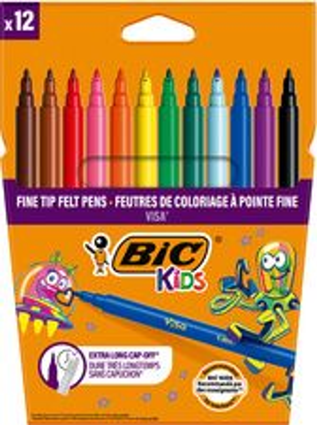  Feutre  BIC KIDS Visa, étui en carton de 12