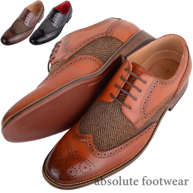 Mens Gents Slip On Lace Up Formal Faux Leather Work School Wedding Suit Shoes